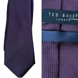 Ted Baker‎ London Men's Silk Tie Purple with Textured Pattern Classic NEW!
